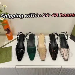 Frauen Slingbacks High Heels Designer Sandalen Sandale Echtes Leder Formale Schuhe Mode Sexy High Heel Square Toe Knöchelriemen Schuhe 3,5 cm-6,5 cm