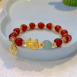 Charme Armbänder Chinesischen Stil Drachen Jahr Sternzeichen Perlen Für Frauen Naturstein Perlen Tier Armband Glück Glück Schmuck