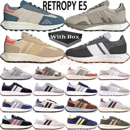 Retropy E5 운동화 디자이너 럭셔리 남성 여성 New Fashion Blue Orange-White Cloud White Orange Core Black Green 야외 운동화 크기 36-45