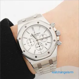 Знаменитые наручные часы Exciting AP Наручные часы AP Royal Oak Series Silver Disc Автоматические механические мужские часы 26320ST OO.1220ST.02 полный комплект