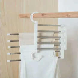 Clothes 5 Hangers Multi Functional Layers Pant Cloth Trousers Hanging Shelf Non-Slip Clothing Organizer Storage Rack ing