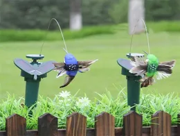 Solar Power Dancing rotating Butterflies Fluttering Vibration Fly Hummingbird Flying Birds Yard Garden Decoration Funny Toys ZC1353241160