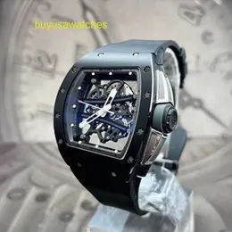 RM Watch Moissanite Watch Montre RM61-01 Series Black Ceramic Manual Gray Track Limited RM6101