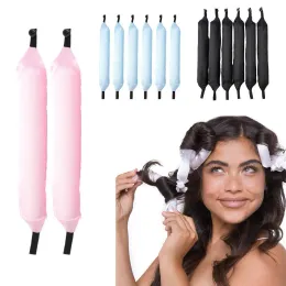 Ferramentas 6 pçs/set rolos de travesseiro de cetim macio rolos de cabelo sono ferramentas de estilo de cabelo rolos modeladores de cabelo magia mulheres crianças onda flexi hastes