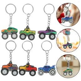 Party Decoration 6 PCS Off-Road Vehicle Cartoon KeyChain Söt anime 6st (7 8 9 10 11 12) PVC Bag Charms för handväskor