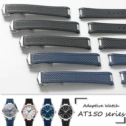 Pulseira de relógio masculina de 20mm, azul, preta, à prova d'água, borracha de silicone, pulseira com fecho, fivela para omega 300 at150 8900, ferramentas 326m