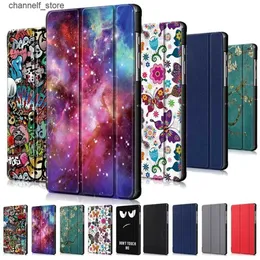 أكياس لحالات الكمبيوتر اللوحي لأكياس Samsung Galaxy Tab S8 S7 Plus S7 Fe SM-T970 S9 12.4 بوصة تغطية Trifold Stand Cover Funda لـ Galaxy Tab S6 Lite Case 2022Y240321Y240321