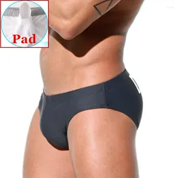 Kvinnors badkläder Push Up Mens Swim Briefs med Pad Swimming Trunks för Bikini 2024 Swimsuit Sexig baddräkt Beach Shorts Slips Desmiit