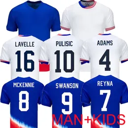 USAS Soccer Jerseys 2024 2025 COPA America 23/24 USWNT 4 Stars SWS Kids Kit USMNT 24/25 Home Away Football Terts Men Player Version 2024 Pulisic Smith Morgan Balogun