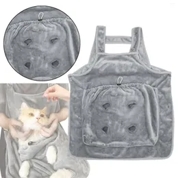 Dog Carrier Cat Apron Soft Fleece Hair Prevention Adjustable Rope Washable Sling Strap Pet Sleeping Bag For Travel