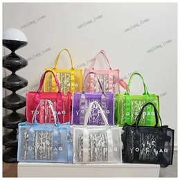 2024 a sacola de malha a sacola designer totes bolsas bolsa de ombro crossbody cinta sacos mulheres moda luxo sacos de praia transparente transparente pvc bolsa bolsas