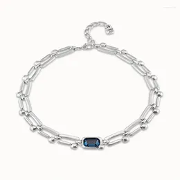 Chains 2024 Spain Unode 50 Jewelry Gorgeous High Value Ring Set Blue Crystal Necklace Elegant Women's Gift