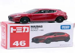 Takara Tomy Tomica No 46 Mazda 3 Diecast 자동차 모델 어린이를위한 장난감 1 66 Soul Red Mazda3 046 Y11308868306