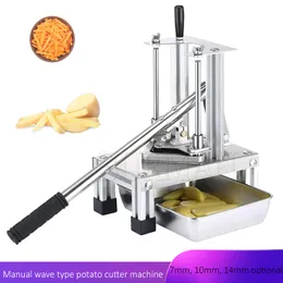 Commercial Vegetable Fruit Chopper Dicer 3 Rostfritt stål Blad Manual Potato Slicer Restaurant French Fry Cutter