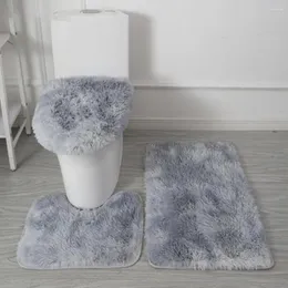 Bath Mats Anti-slip Shower Mat Luxurious 3-piece Bathroom Rug Set With Super Soft Microfiber Material Non-slip Rubber Backing For Ultimate