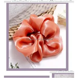 Haarschmuck Frauen Mädchen Seide Scrunchies Elastisches einfarbiges Haarband Pferdeschwanzhalter Stirnband Kopfbedeckung Haare 20 Stück 4045564 Drop De Dhjly