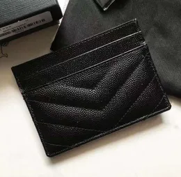 2023 مع بطاقة Pebble Caviar Woman Wallet Pure Pure Color Houlding Leather Holders Luxury Mini Black Designer Box Jecjh