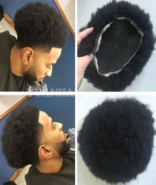 Afro Curl Toupee dla graczy w koszykówce i fanów koszykówki Full Lace Men039s Wig Hair Piece Brazilian Virgin Human Hair 1712582