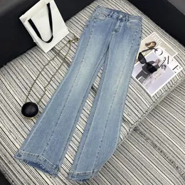 2024 Blue Free Shipping Straight Loose Women's Jeans Designer Buttons Slim Women's Denim Pants 3212