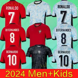 Football Jersey 2024 Portuguesa Portugal Soccer Jerseys RUBEN RONALDO Portugieser FELIX DIAS BERNARDO B. FERNANDES PEPE 22 Camisa De Futbol JOAO Shirt Men Kids Kit