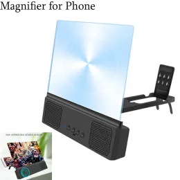 Högtalarförstorare för telefon 14 tums telefonskärmförstärkare med Bluetooth -högtalare HD Videoförstärkare 3D Stereo Smartphone Desktop Holder