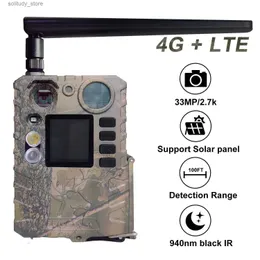 Câmeras para trilha de caça BolyGuard BG410-M resolução de imagem de 33MP e economia de vídeo 2,7K Câmera para trilha de caça sem fio 4G Q240321