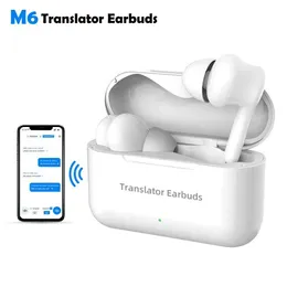 Telefon komórkowy tłumaczenie słuchawki Multi Język w czasie rzeczywistym Tłumaczenie Inteligentny tłumacz głosowy WirelessBluetooth zestaw słuchawkowy M6 Translator Q240321