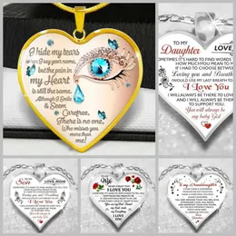 New Tears and Peach Hearts Wife Necklace for My Son Love Dropping Gel Pendant Sweater Chain