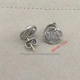 Vintage 925 Designer Stud Earrings for Women Girl Creative Square Diamond Twist Winding Geometric Round Clear Stone Handmade Party Silver Color Jewelry Earring