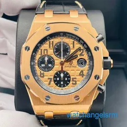 Famous AP Wrist Watch Mens Watch Royal Oak Offshore Series 42mm Diameter 18k Gold Automatic Mechanical Mens Watch Sports and Leisure Luxury Watch 26470