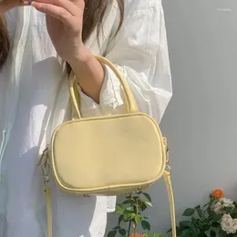 Drawstring Korea Fashion Leather Women's Handbag Kawaii Versatile Macaron Color Casual Small Square Bag Simple High End Underarm 2024