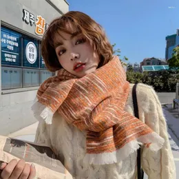 Scarves Poncho Autumn And Winter Scarf Imitation Cashmere Colored Shawl Dual-Use Warm Student Female Fashion All-Match Blanket