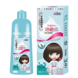 Kolor 500 ml botaniczny bąbelek farbowanie włosów szampon delikatny zdrowy, długotrwały kolor czarny szampon dla kobiet organiczny ziołowy farbowanie włosów