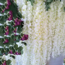 장식 꽃 인공 식물 폭포 등나무 벽 매달려 식물 흰색 parthenocissus 홈 정원 장식