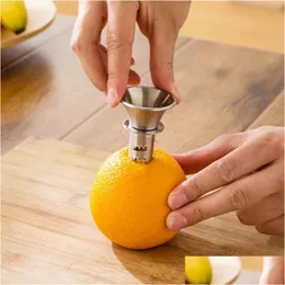Fruktgrönsaksverktyg Hemanvändning i rostfritt stål citron squeezer juicer hällskruv limes apelsiner droppar färsk citrus juice kök dhf8o