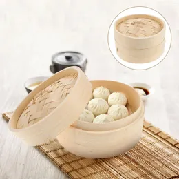 Double Boilers Veggie Steamer Stainless Steel Food With Lid Wooden Basket Dim Sum Dumpling Vegetable