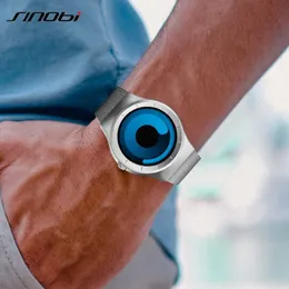 Sinobi marca criativa esportes relógio de quartzo masculino pulseira aço inoxidável relógios talento moda rotação relógio relogio masculino x290l