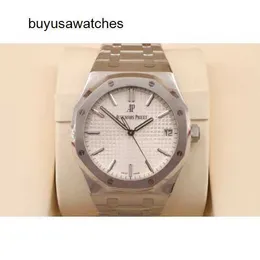 Ostatniej marki zegarek na rękę nad ręką nad ręką 41 mm Silver White Oak Series 15500 Automatyczny ruch mechaniczny z gwarancją i stalową etui