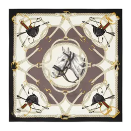 2024 New Top Brand Designer Silk Scarf For Women Men High Quality Square Headband L Letters Ring Hijab Classic Bag Equestrian Printed Mulberry 90*90cm