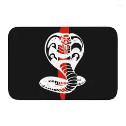 Carpets Custom Cobra Kai Doormat Anti-Slip Entrance Bathroom Kitchen Door Floor Mat Karate Kid Film Garden Rug Carpet Footpad