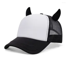 Ballkappen Devil Horn Baseball Passen Sie die Kopfgröße an Auffällige Peaked Cycling Climbing Travel Hat für Erwachsene Unisex