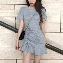 فساتين أساسية غير رسمية قميص قميص Fe Dresses 2023 ضمادة نسائية فستان كشكش قصير مصغرة Tshirts من قطعة واحدة أنيقة وأنيقة الساخنة الساخنة XC24315