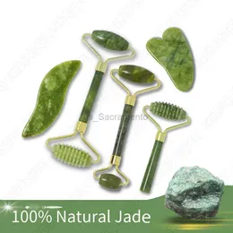 Face Massager Natural Jade Roll Guasha Facial Massager المستخدمة في رعاية الوجه الجمال والرعاية الصحية والتدليك الصحي 240321