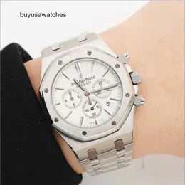 Wristwatch الفاخرة الشهيرة AP Wast Watch AP Royal Oak Series Silver Disc Diss Melecical Mens Watch 26320st OO.1220st.02 مجموعة كاملة