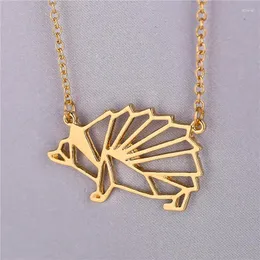 Pendanthalsband 10st/mycket mode unikt igelkott halsbandsmycken origami för djurälskare