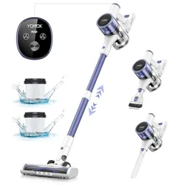 RSH09 Yonok Cordless Cleaner, 22KPA ROD Lämplig för mattor, trägolv, husdjurshår, Lätt hushålls trådlöst dammsugare med LED -skärm, körning