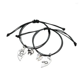 Bracciale rigido per coppia stella stalker per amante donna uomo corda regolabile realizzata a mano amicizia relazione gioielli abbinati regalo