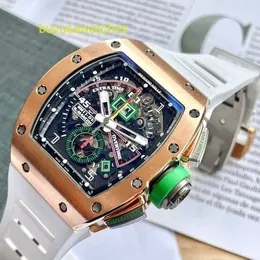 Diamond Sports Wrist Saat Rm Holwatch Mens Serisi RM11-01 Gül Altın Yan Titanyum Mancini Otomatik Mekanik 50x42.7mm Erkek Saat