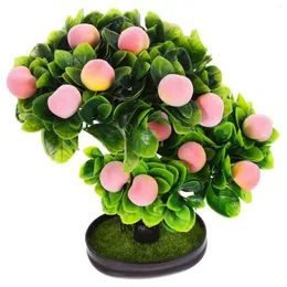 Dekorativa blommor Artificiell fruktrum Dekor Simulering Bonsai Ornament Desktop Table Centerpiece Fake Tree Plastic Faux