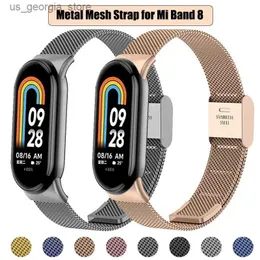 Xiaomi Mi Band 8 Smart Bracetement Accessories Band 8 Smart Y240321用のXiaomi Mi Band 8のメッシュメッシュステンレス鋼ストラップを見る